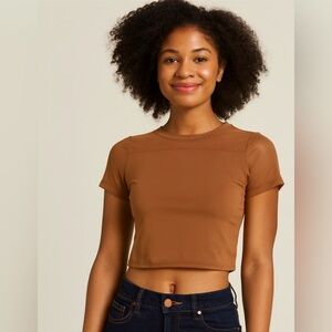 NWT Mesh Crop Top short sleeve